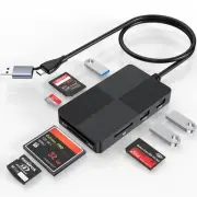 USB C USB 3.0 Multi Card Reader for SD/TF/XD/CF/MS, 8 in 1 Memory Card Reader...