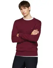 [Tommy Hilfiger] Essential Cotton Crew Neck Knit in Red