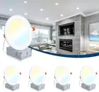 4 Pack Ultra-Thin LED Recessed Lighting 6 Inch with Junction Box 5CCT Selectable