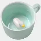 Duck Ceramic Cup Hidden 3D Animal inside Mug,8 Oz, Lovely Mug for Christmas, Bir