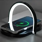 Bedside Table Lamp with Wireless Charger, Touch LED Night Light with Phone Holde