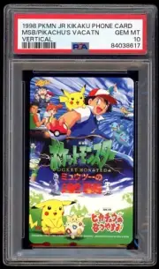 1998 PSA 10 Japanese Pikachu’s Vacation Pokemon Phone Card Mewtwo Strikes Back