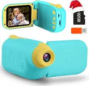 GKTZ Kids Video Camera Camcorder Digital Childrens Toys DV Cameras Recorder with 2.4 inch 1080P FHD Screen for Age 3-10 Year Old Boys Girls Birthday Gifts Including 32GB Memory Card - Blue