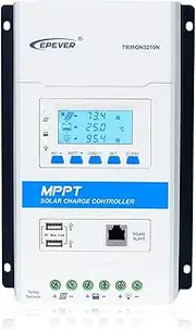 EPEVER MPPT Solar Charge Controller 30A 12V/24V Auto Solar Panel Charge Controller DS2 + UCS Intelligent Modular-Designed Regulator for Sealed, AGM, Gel, Flooded and Lithium Battery (30A,Triron3210N)