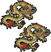Gatuida 2pcs Dragon Embroidery Iron Patches for Clothing Durable Sewing Patches for Jeans Bags DIY Crafts and Scrapbooking
