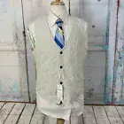 Wehilion Mens Vest Linen Blend Off White Size L/42/36 Business Casual