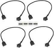 Binxind 4Pcs RGB Extension Cable 12V 4 Pin to SM 4Pin Female ARGB Connector Adapter Cable for Computer Fan Motherboard LED Strip