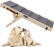 Rockever Dog Ramp, Wooden Non-Slip Dog ramp for Couch for Small Medium Old Dogs, Folding Dog Ramp for Bed, Adjustable from 11" to 14" 3 Levels Pet Ramp for Couch, Bed