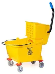 79358 Commercial Mop Bucket with Side Press Wringer, Yellow 26 Quart