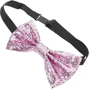 [VERDANVERSE] Men Adjustable Pre Tied Bow Tie Sparkling Sequin Fake Leather for Formal Events Weddings Parties Comfortable Fit for Adults Stylish Color Options