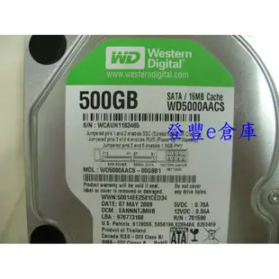 【登豐e倉庫】 DF86 WD5000AACS-00G8B1 500G SATA2 電路板(整顆)硬碟