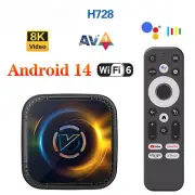 Android 14 TV Box H728 Octa Core A55 8K 4K 1000M Wifi6 Media Player Cooling Fan