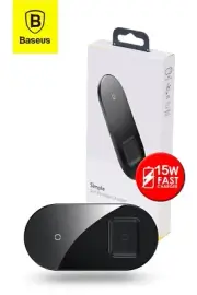 Baseus 15W Fast Wireless Dual Qi Charging Pad Dock for iPhone Samsung Airpods