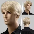 Fashion Men’s Blonde Short Hair Wig With Side Swept For Fashionable And New