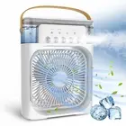 USB Portable Cooling Desk Fan Mini Mist Aircon Travel Small Quiet LED ICE Water