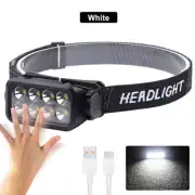 USB Rechargeable Headlight Torch Work Light Bar Head Band Lamp COB LED Headlamp