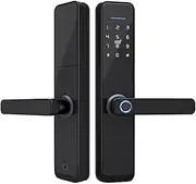 Tuya Zigbee Door Locks Biometric Fingerprint Locker Hotel Smart Entry Home Handle App Unlock Digital Intelligent Lock Slimline Design(6085) Aqiong