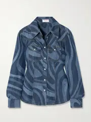 [PUCCI] PUCCI - Printed Denim Shirt - Blue - IT40 IT 40 Blue