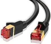 IBRA CAT6 Ethernet Cable 10M, RJ45 LAN Gigabit Network Cable, Pure Copper Core High-Speed 1000Mbps for 250Mhz/s Patch Cord Internet Cable for Xbox Switch PS5 PS4 Extender Router Modem - Round Black, CAT6-LRB