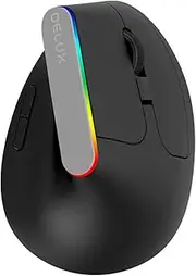 Delux M618C 2.4G Wireless Vertical Ergonomic Mouse - 6 Button Design with 1600DPI, Reduce Hand and Wrist Strain, USB Receiver Included, Compatible with Windows and Mac