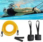 4m Swimming Belts for Training Women Men Adult Swim Bungee Belt Swim Resistance Bands Swim Exerciser Belts Cords Rope Swimming Trainer Lease Tether for Pools