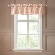 Bebejan Maia Floral Window Valance 54x15, Peach Roses, 100% Cotton, Rod Pocket