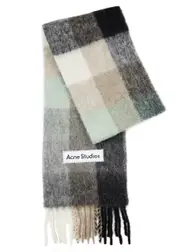 Acne Studios Vally Checked Alpaca-blend Scarf - Green One Size