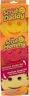 [Scrub Daddy] Scrub Mommy 3 Pack - Dual Sided Texture Changing Sponge/Scrubber Kitchen Sponge - Super Absorbent Sponge Side