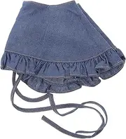 [Generic] Detachable Mini Cape Collar for Women Stylish Lace Ruffled Denim Shawl with Tie for Enhancing Outfits and Adding Touch
