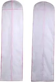ANDRESLAD 2pcs Non Woven Fabric Garment Cover Bags for Wedding Dresses Dustproof Storage for Family Use Protects Clothes From Dirt and Minimizes Creasing