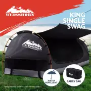 Weisshorn Swag King Single Camping Swags Canvas Free Standing Tent Dome Grey