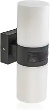 HUBER LED Wall Light with Motion Sensor 140° 20 W 2200 lm IP65 Protected LED Outdoor Light with Motion Sensor I Indoor Wall Light Tube White