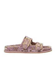 Fendi FF Jacquard Slip-On Slides 36,37,39 lavender pink