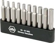 WIHA 74986 Hex Inch and Metric Power Bit Set with Holder, 10-Piece