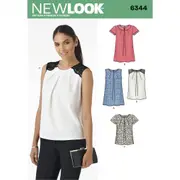 New Look Sewing Pattern 6344 N6344 Misses' Tops in Two Lengths