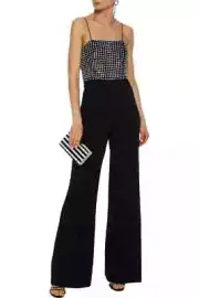 Alice + Olivia Mannie Crystal Embellished Jumpsuit, NWT, Size 2, Retail $795.00