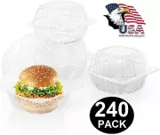 [240 Pack] 5" Containers Clear Hinged Plastic Food Take Out To-Go/Clamshell