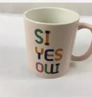 NEW ROOM ESSENTIALS SI YES OUI COFFEE MUG Cup Cocoa Tea Dishes Ceramic Hot Cold