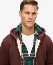 Essential Logo Zip Hoodie | Tawny Port Red Marle