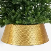 Metal Christmas Tree Collar Decoration, 23’’D Golden Christmas Tree Ring with Rh