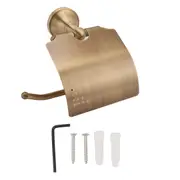 Toilet Paper Holder Wall Mounted Copper Vintage Style Ample Space Scratch Resistant for Washroom Bathroom