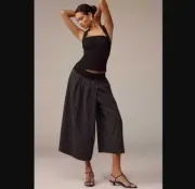 New women's XXS By Anthropologie pull-on skirt culottes in black / pants