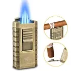 Galiner Torch Cigar Lighter With Punch 3 Jet Flame Butane Gas Refillable Vintage