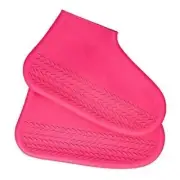 Pink Shoe Cover Waterproof Silicone Non Slip Rain Rubber Non-Slip Durable -S