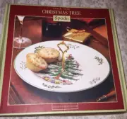 SPODE Christmas Tree Single Handled SERVER TIDBIT Tray Retails $40 NIB 10.5"