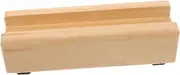 HOMSFOU Elegant Full Length Mirror Base Stand in Wood Sturdy Floor Mirror Holder for Modern Rooms