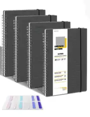 OWSC 4 Pack Ruled Notebook, 5.9 X 8.3 Inches Spiral Notebooks for Work, School a