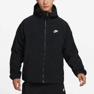 【NIKE 耐吉】外套 NSW Windrunner 男款 黑 白 搖粒絨 防潑水 雙向拉鍊 寬鬆 風衣(FB8619-010)