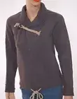 Ralph Lauren Blue Label Womens Grey Cotton Wool Button Pullover Sweater XS