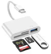 USB C SD/TF Card Reader Type-C Camera Adapter - 3 in 1 USB C 3 Port (SD+TF+USB)